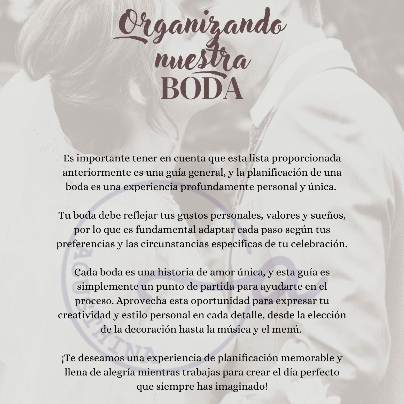 Calendario para tu boda