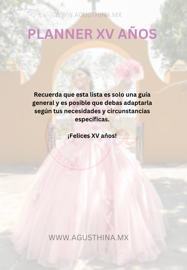 Lista para organizar quinceanos