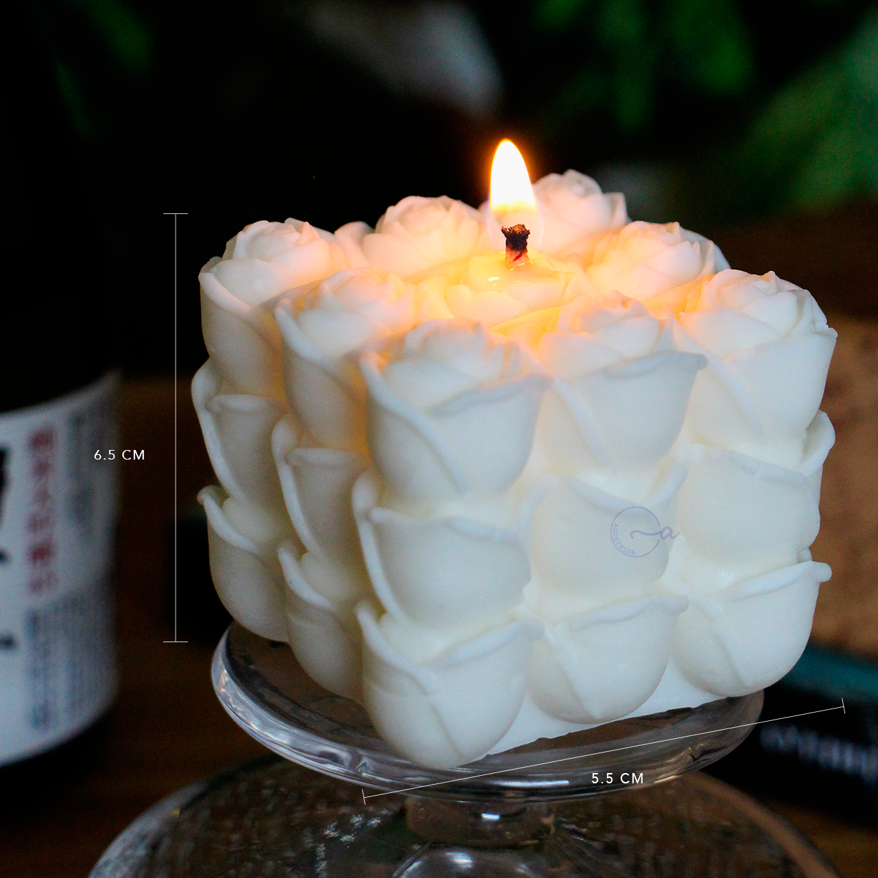 vela bubbles de rosas