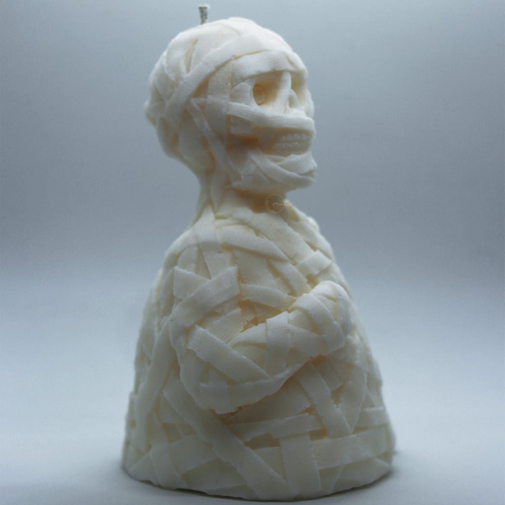 vela soya forma de momia