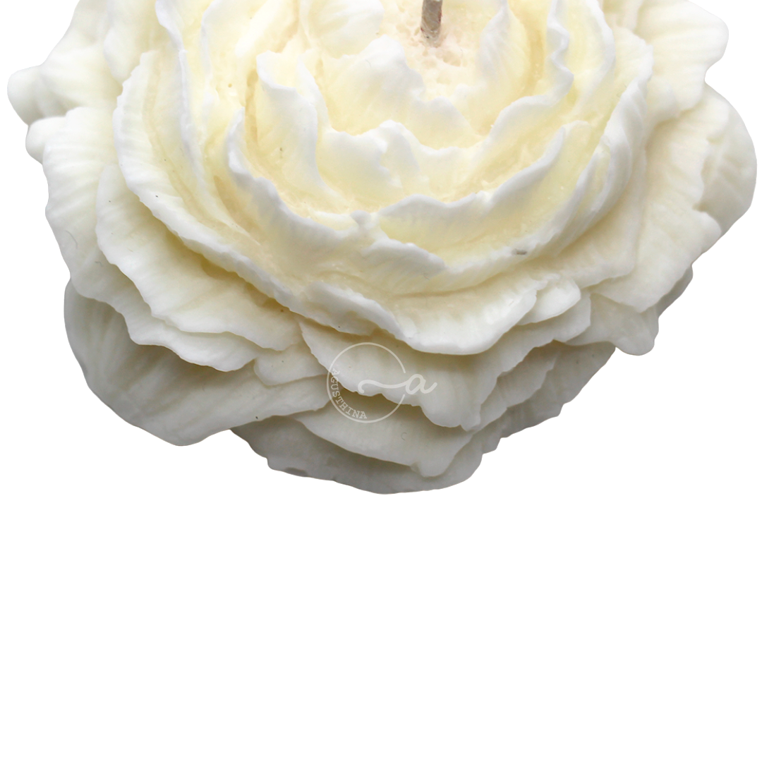 vela soya forma peonia