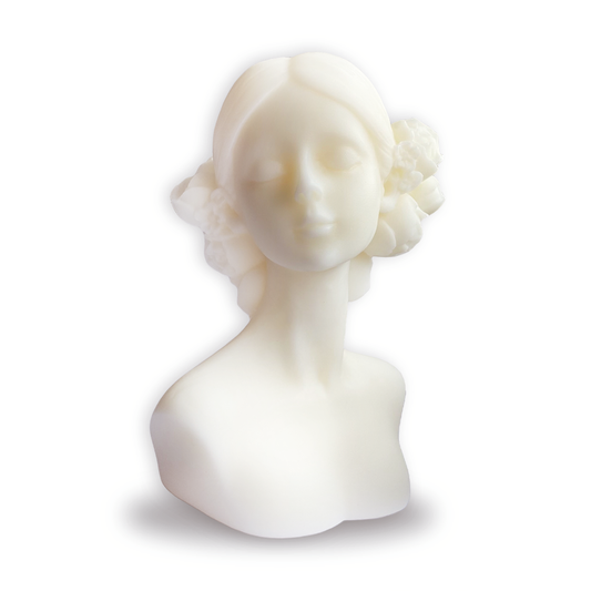 Vela de soya de escultura de mujer