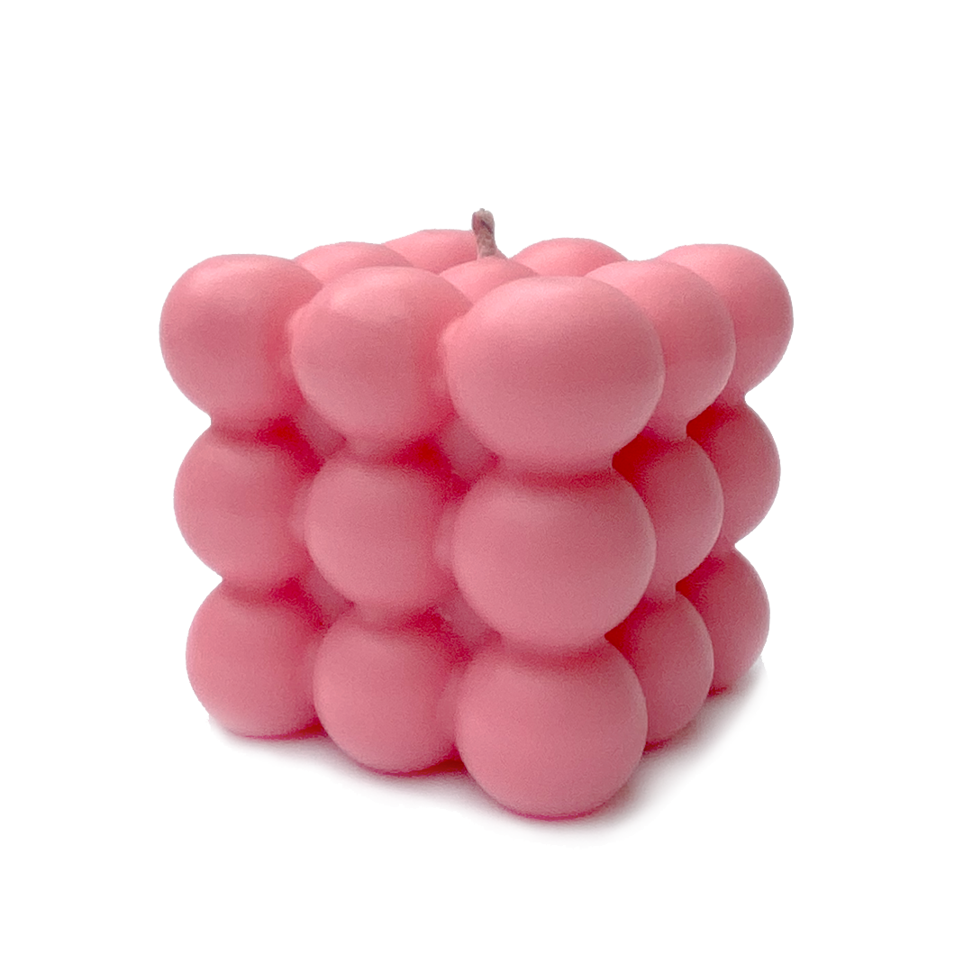 vela de soya cubo burbuja