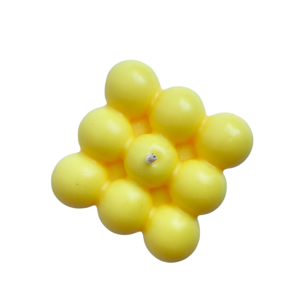 vela soya cubo burbuja color amarilla