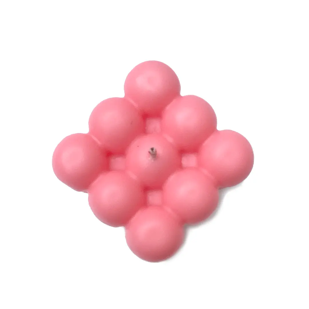 vela soya cubo burbuja color rosa