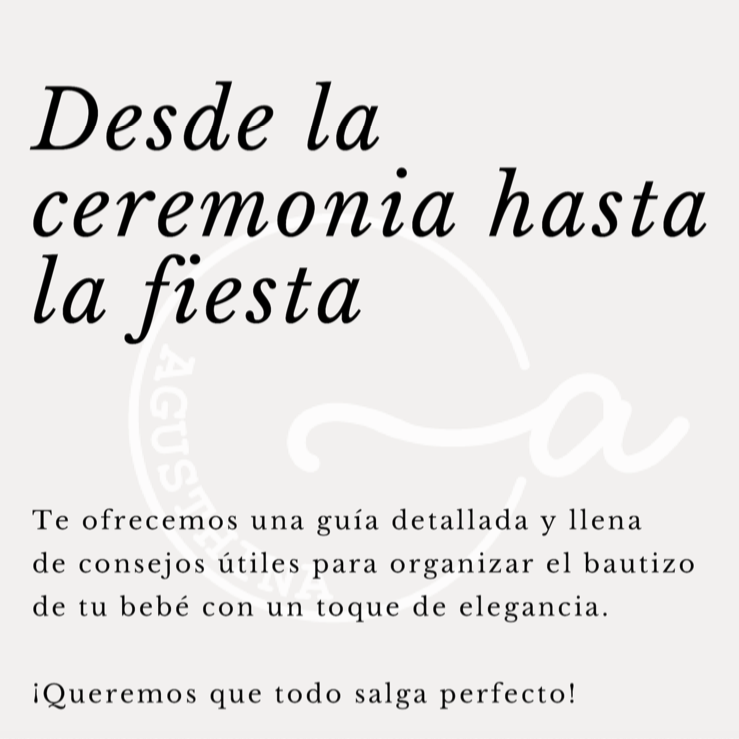 Agenda para planear Bautizo