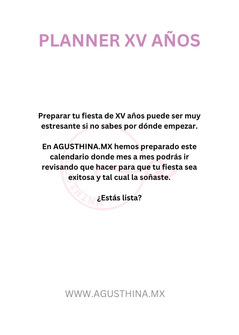 Calendario para XV años