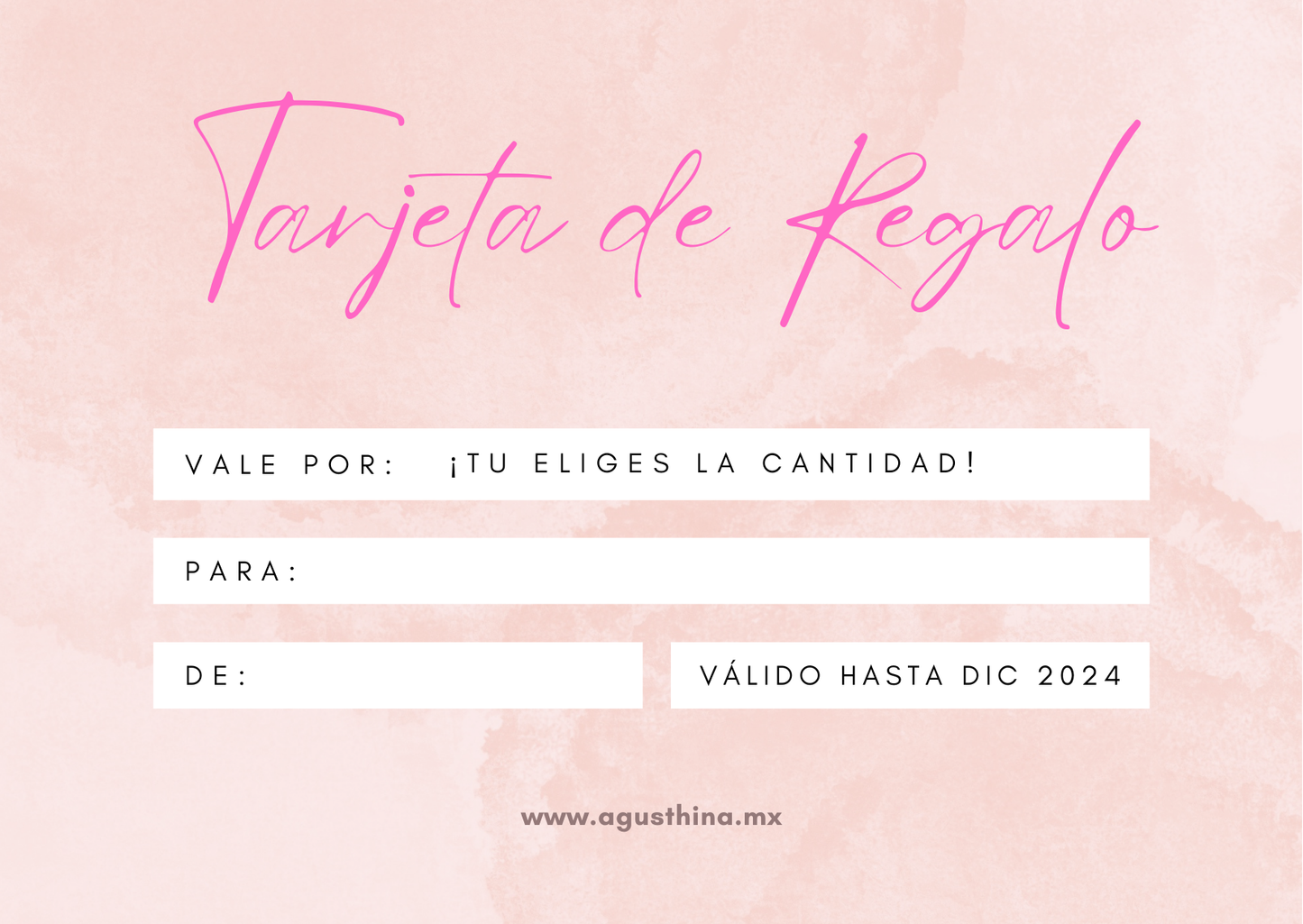 TARJETA DE REGALO  - AgusthinaMx