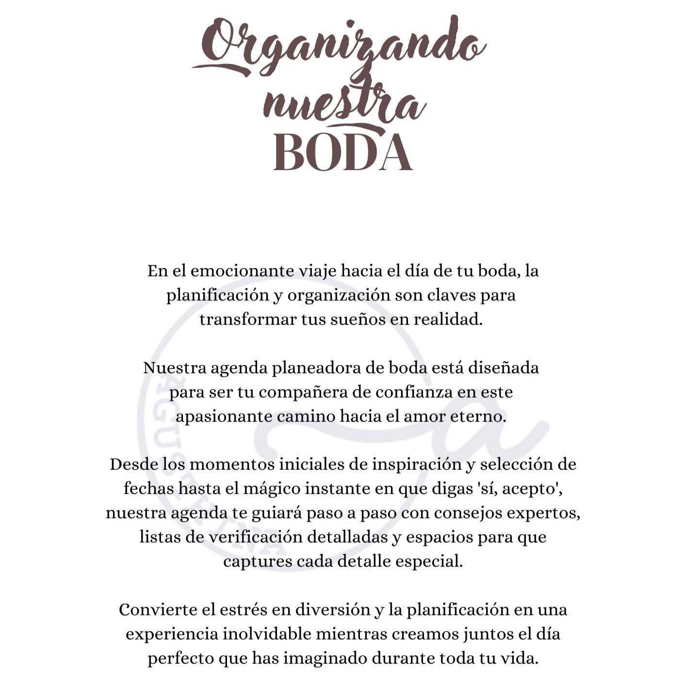 agenda para organizar tu boda