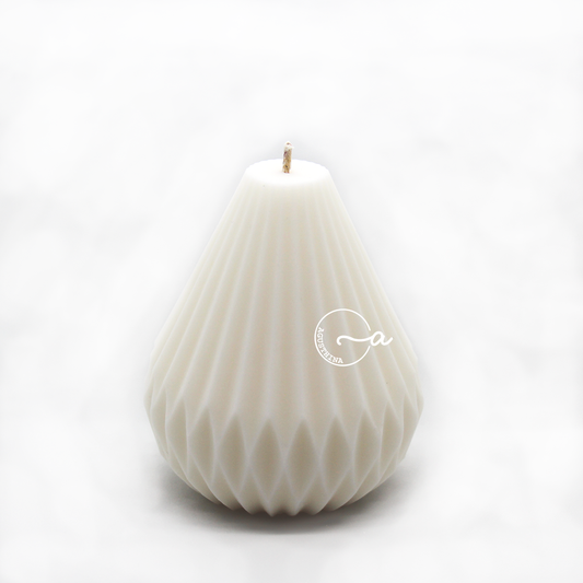 vela de soya en forma de pera geometrica