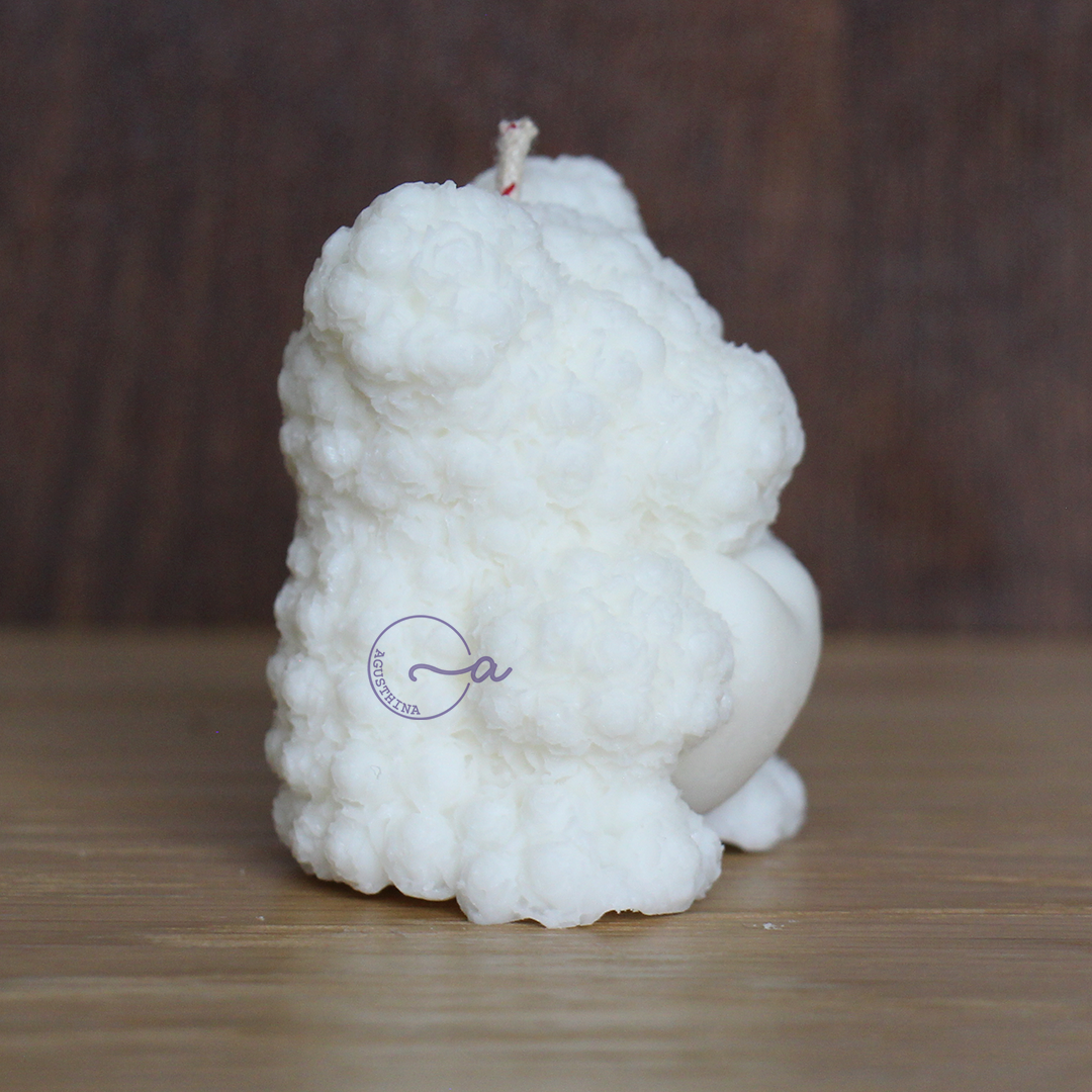 vela forma de oso de rosas