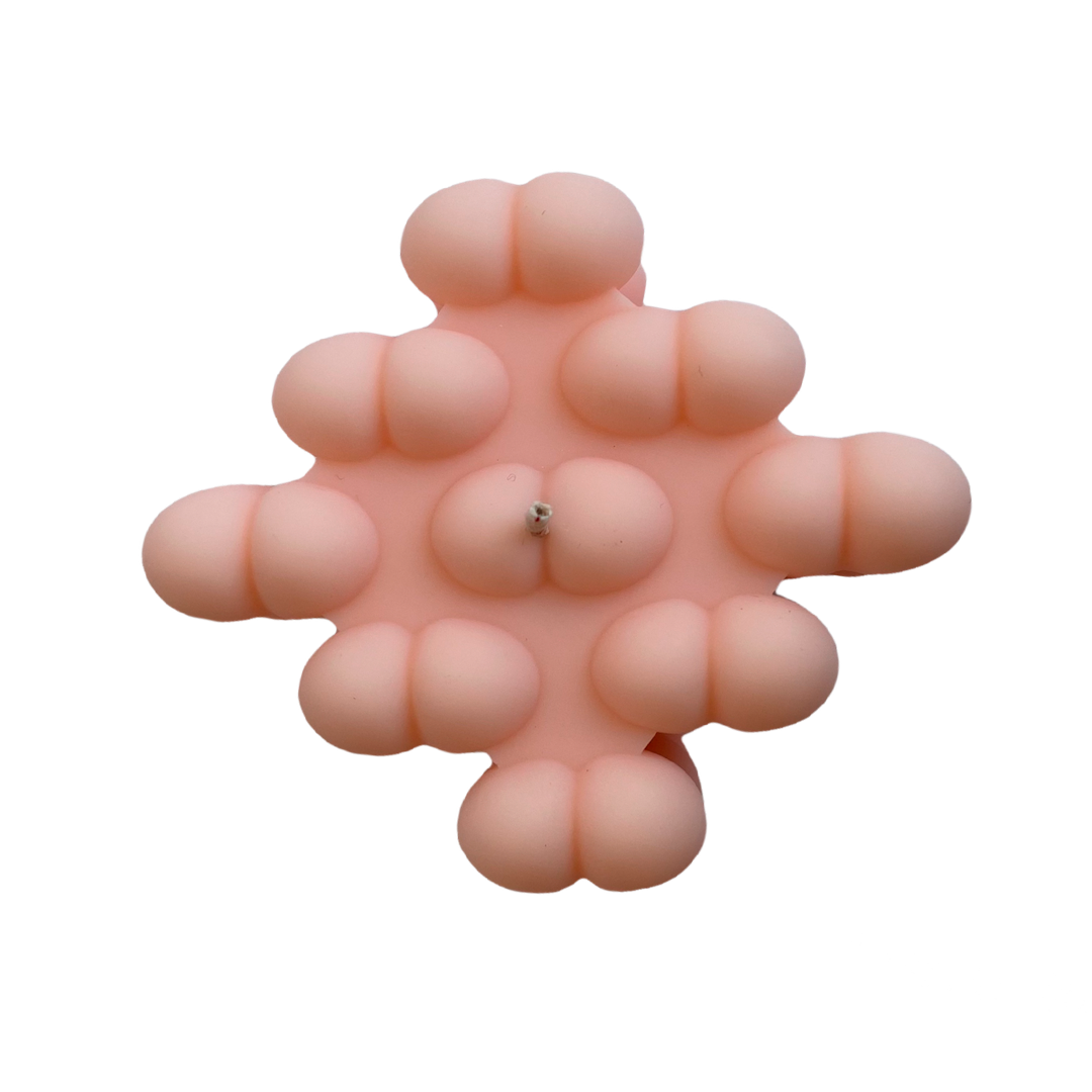 vela soya bubble corazones rosa