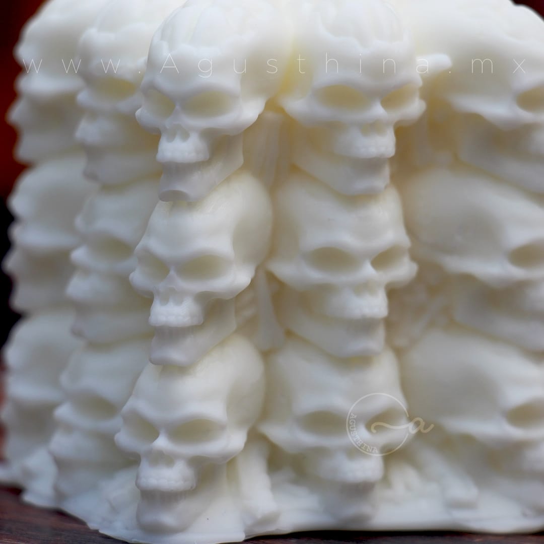 vela soya bubble en forma de craneo