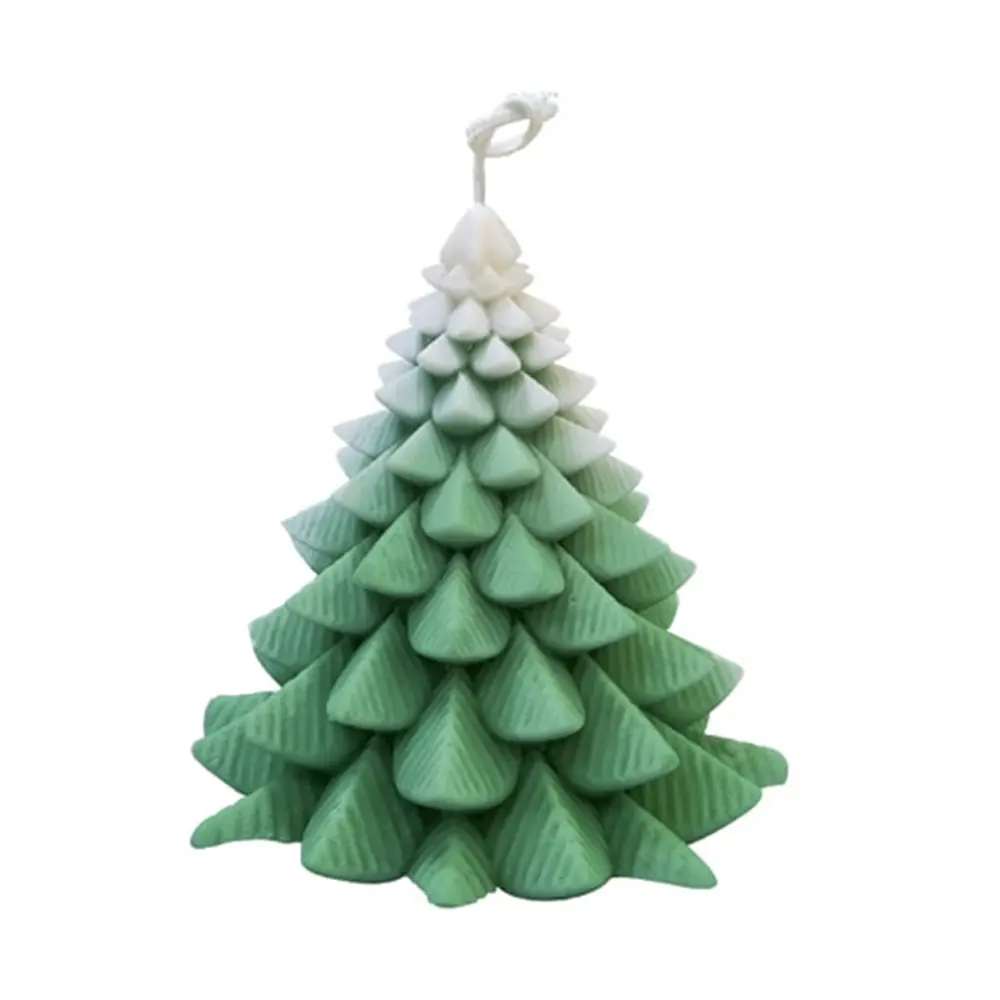 Vela en forma de pino bicolor