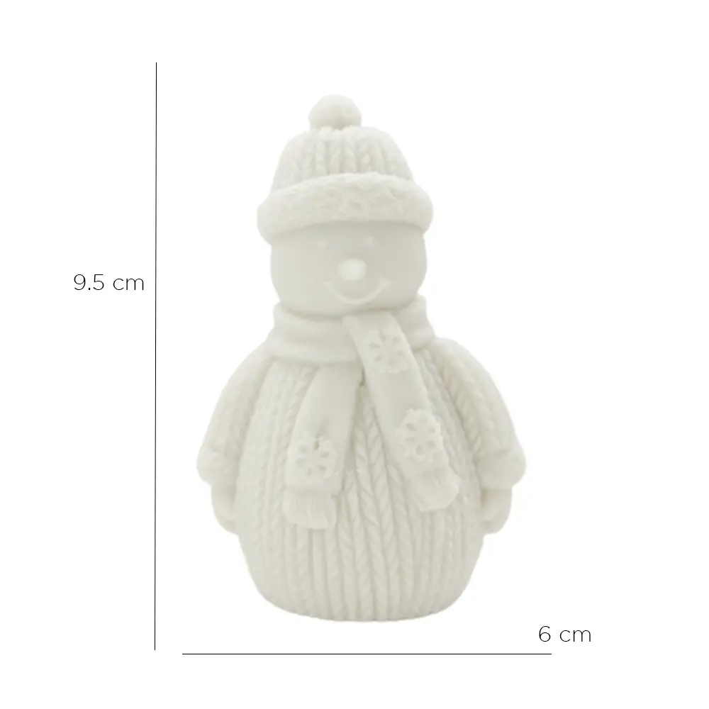 Vela de soya en forma de muñeco de nieve