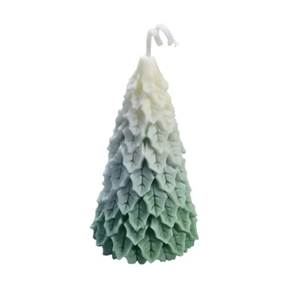 vela de soya navideña en forma de pino