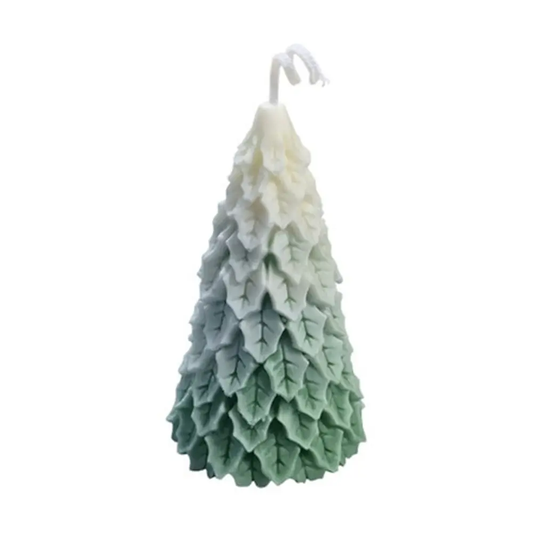 vela de soya navideña en forma de pino